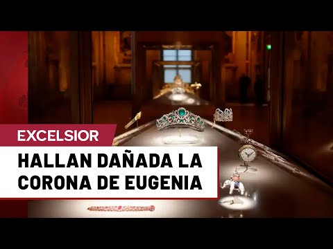 Aplastada pero reparable: así luce la corona de la emperatriz Eugenia que se les cayó a los ladrones del Louvre
