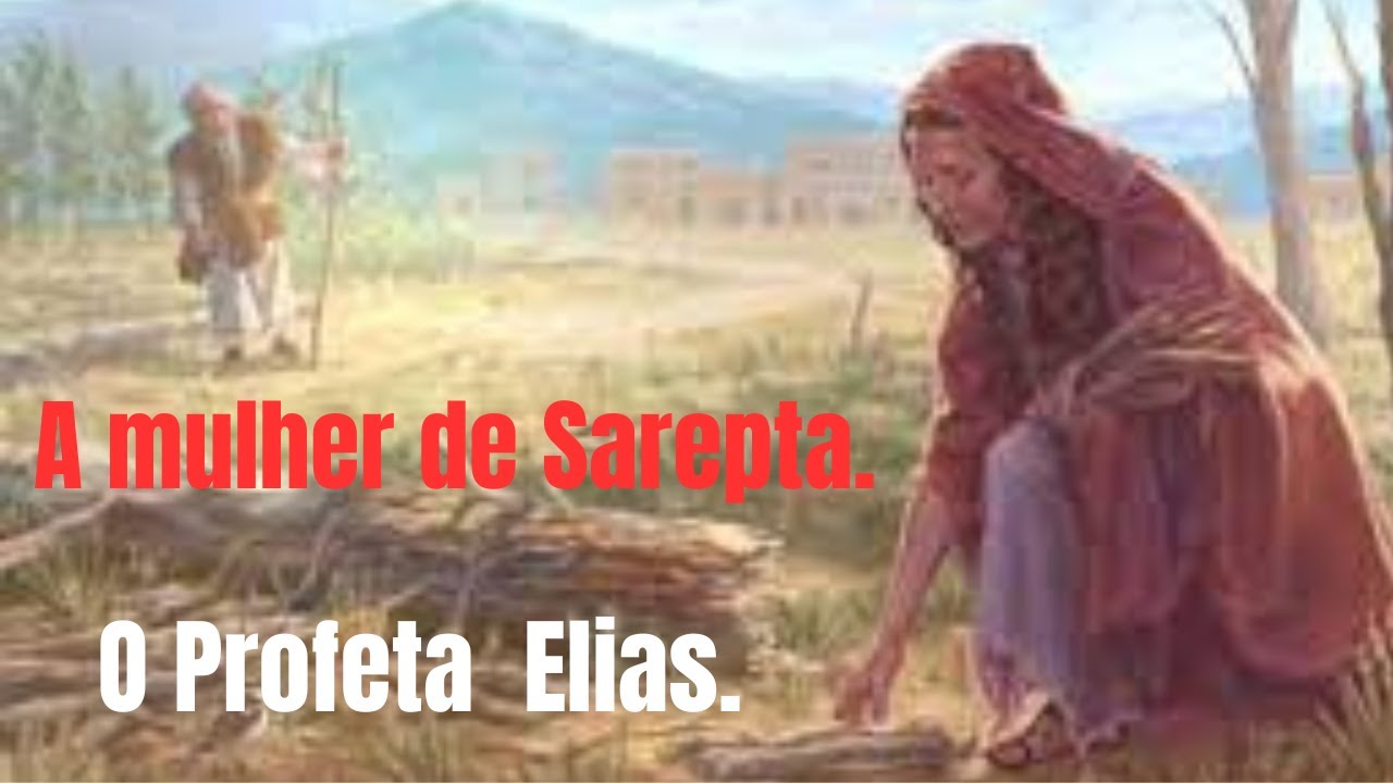 A história da mulher de Sarepta. O profeta Elias pede à mulher que primeiro faça um pão para ele.
