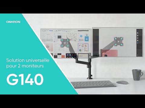 ONKRON G140 Noir, Support de bureau pour 2 écrans LCD-LED de 13" à 32", 8 kg max