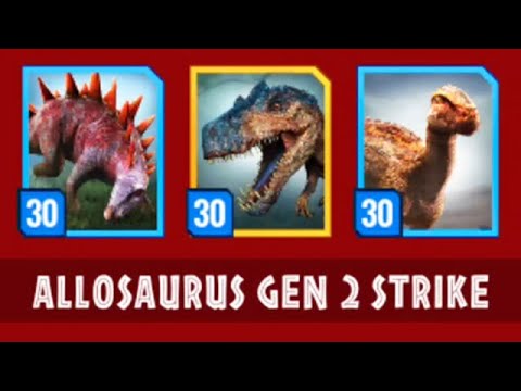 NEW MAX LEVEL 30 EPIC ALLOSAURUS GEN 2 STRIKE EVENT (JURASSIC WORLD ALIVE)