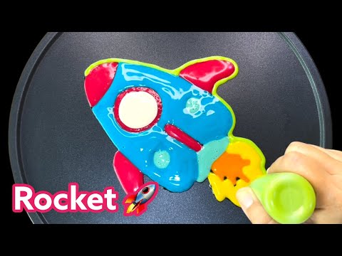 Rocket Pancake Art - Cartoon Drawing, Cute Pancakes @rainbowpancakeart