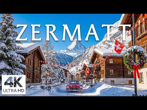 Winter Wonders of Zermatt – Switzerland 4K UHD ❄️ Alpine Villages, Snowy Forests & Calm