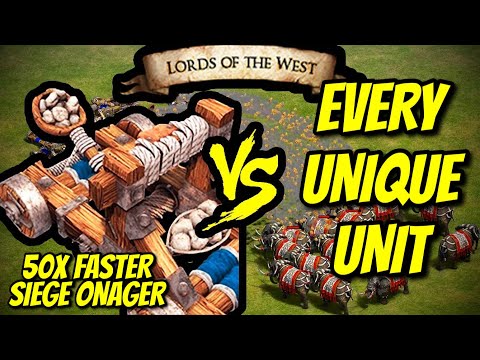 50x FASTER FIRING SIEGE ONAGER vs EVERY UNIQUE UNIT | AoE II: Definitive Edition