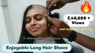 Tamil Girl Headshave at Salon • Dry Shave • Lo