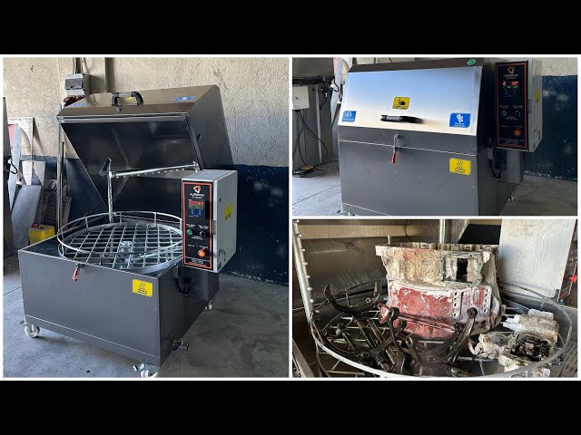 Rotary Basket Parts Washer 1350mm Auromak PYM-M 1500 | Heavy-Duty Industrial Parts Washer 380V