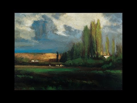 (Re-upload with Sound) Study after George Inness Landscape Tonalist Landscape Oil Painting