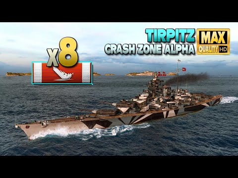 Battleship Tirpitz: Domination on map "Crash Zone Alpha" - World of Warships