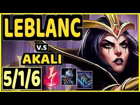 SKT T1 FAKER (LEBLANC) vs AKALI - 5/1/6 KDA MID CHALLENGER GAMEPLAY - KR