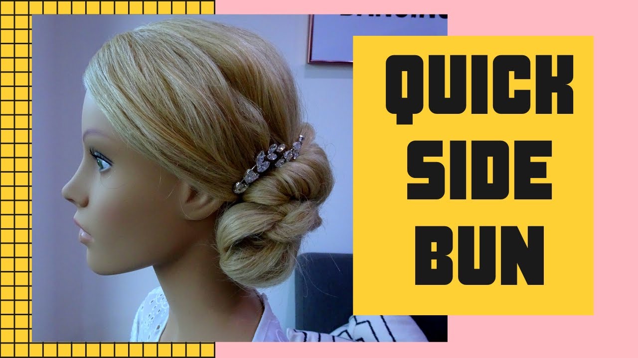 Quick side bun hair tutorial