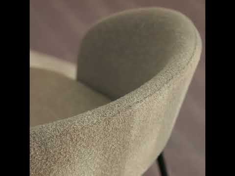 Video Soren - Lot de 2 chaises en tissu bouclette et m&eacute;tal