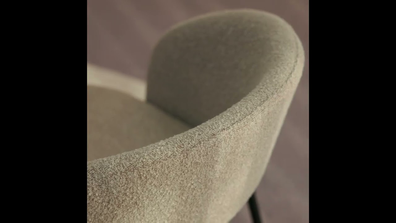 Video Soren - Lot de 2 chaises en tissu bouclette et m&eacute;tal