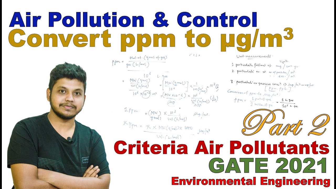 Convert ppm to µg/m3 | Air Pollution P2 | Civil / Environmental Science & Engineering | GATE 2022