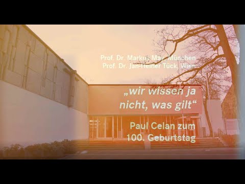 "wir wissen ja nicht, was gilt" - Paul Celan zum 100. Geburtstag