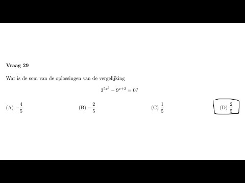 2224 Augustus 2020 Vraag 29 / ijkingstoets Wiskunde TEW Toegepaste Economische Wetenschappen