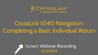 CrossLink 1040 Navigation Completing a Basic Individual Return