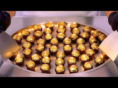 Magic Ferrero Rocher Chocolate - Ice Cream Rolls | Satisfying ASMR