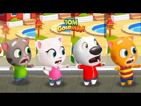 Talking Tom Gold Run Chinese Version Talking Tom Vs Talking Angela Vs Talking Hank Vs Talking Ginger