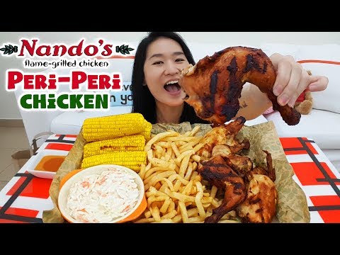 NANDO'S CHICKEN FEAST! Peri-Peri Chicken, Fries, Coleslaw & Corn on the Cob | Eating Show Mukbang Video