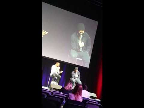 Charles asking Daniel questions and he is doing a  Marlon Brando accent at BloodyNightConEurope 4