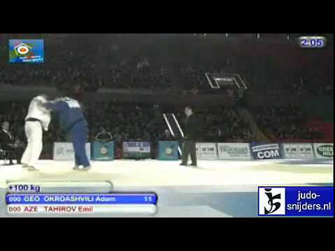 Judo 2010 Tblisi: Adam Okroashvili (GEO) - Emil Tahirov (AZE) [+100kg].