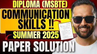 Communication Skills | Summer 2025 Paper Solution | MSBTE | Pradeep Giri Sir