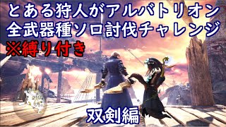 とある狩人が、縛り付けてアルバトリオン全武器種ソロ討伐チャレンジ、双剣編