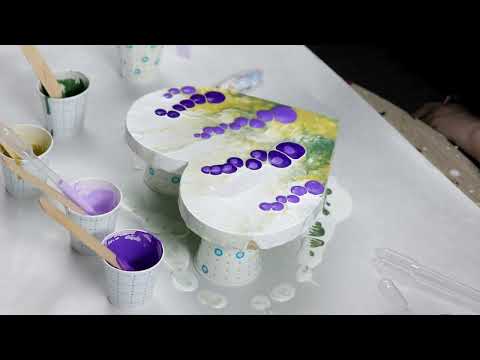 (734) Paisley Perfection in Purple! *Acrylic Pour Painting Technique, Abstract Flowers*