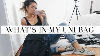 WHAT'S IN MY UNI BAG?! + STUDYING/SCHOOL OUTFITS | rachspeed