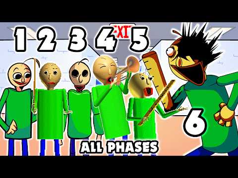 Baldi ALL PHASES | Friday Night Funkin' Vs Baldi's Basics Madness V2 / Aethos / Anemaniac (FNF Mod)
