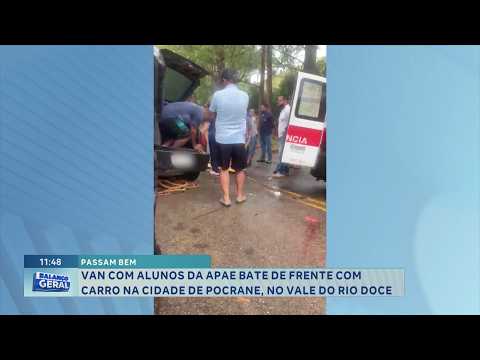 Passam bem: Van com alunos da Apae bate de frente com carro em Pocrane.