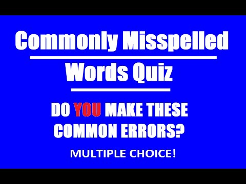 Commonly Misspelled Words Quiz