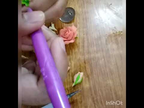 Rose Bud /lilac Brouch  tutorial with Polymer clay /Italian clay