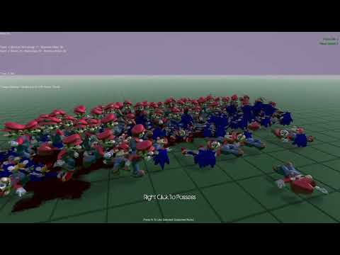 100 Mario's vs 100 Sonic's ultimate epic battle simulator