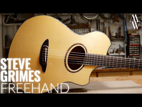 STEVE GRIMES - FREEHAND - Asymmetric + Double Cutaway + Oval Hole Acoustic Guitar - Made in Hawaii