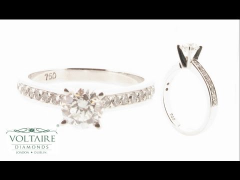 Round Brilliant Four Claw Solitaire with Pave Set Shoulders - ER 1330