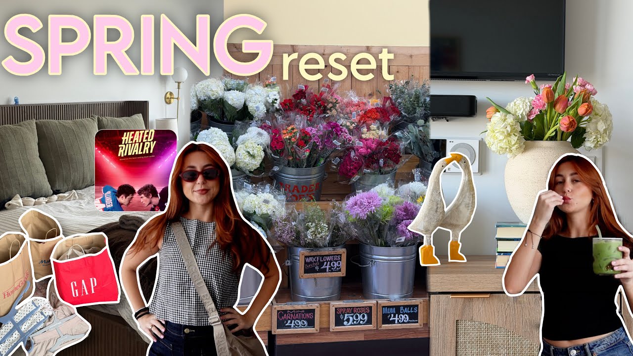 spring reset 🐥🌷 (closet clean out, re-decorating, spring hauls, finishing heated rivalry, + more!