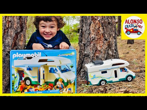 Playmobil summer fun camper playset going to the mountains for kids