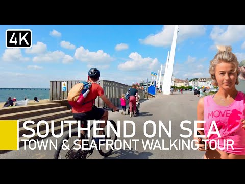 Southend on Sea City, Essex UK | Seafront and Centre virtual walking tour 4K 60fps