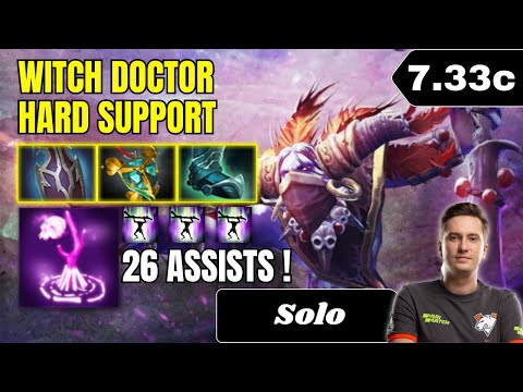 PATCH 7.33c - Solo Witch Doctor Hard Support Gameplay - Dota 2 Full Match Gameplay