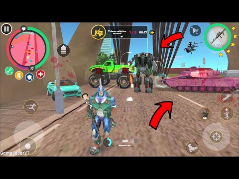 Rope Hero Vice Town - (Rope Hero block the bridge from vehicles) Police Robot Car Stuck on Bridge