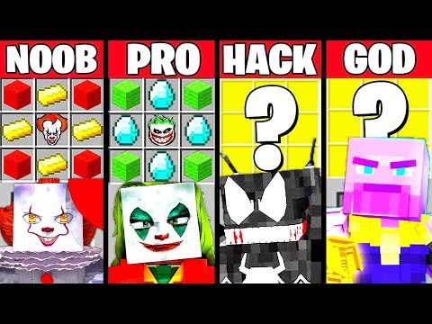 Minecraft Battle: VILLAINS MOVIE CRAFTING CHALLENGE - NOOB vs PRO vs HACKER vs GOD ~ Funny Animation