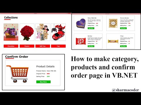 How to make category and products and confirm order page in VB NET | GiftShop Project