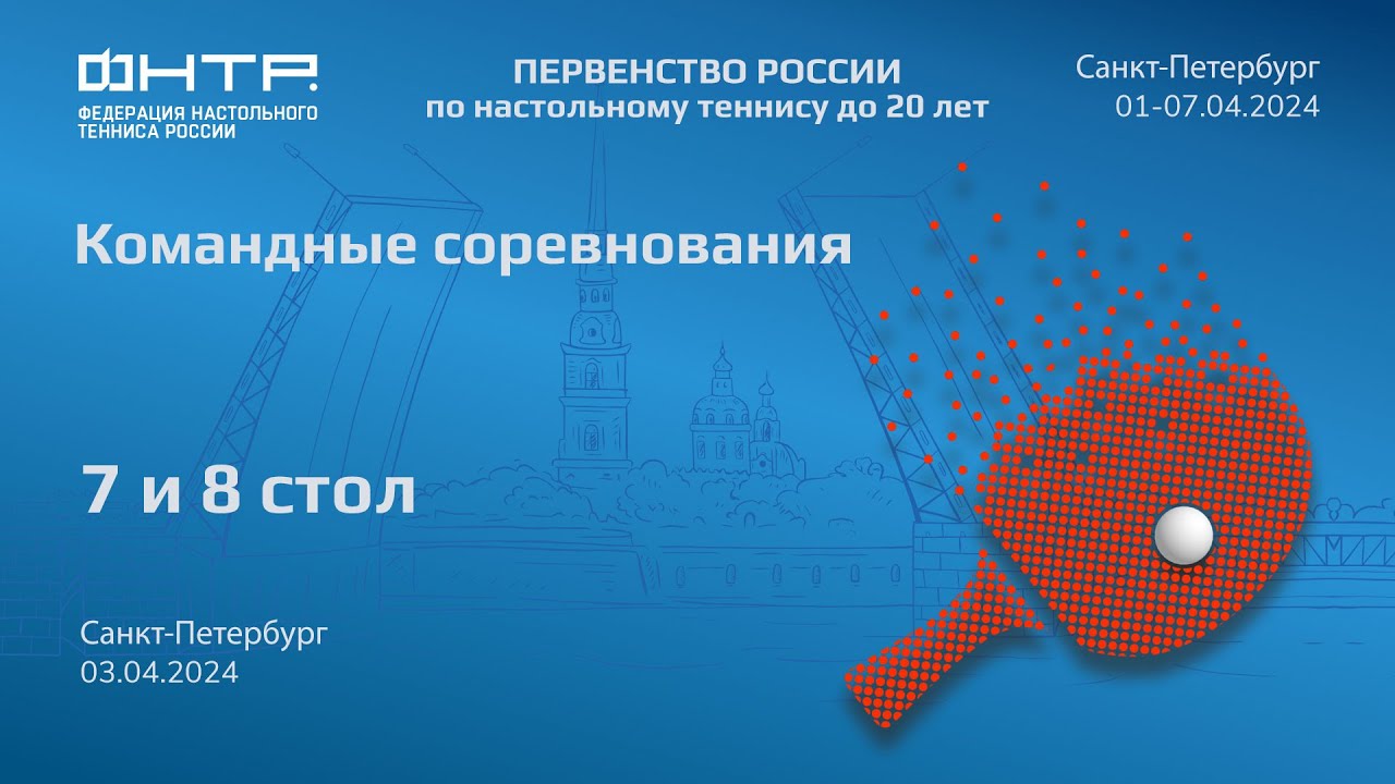 Командные соревнования ПР до 20 лет. 7 и 8 стол. 03.04.24