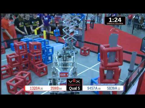 2015 VRC Engr Q5 - 1320A 359B vs 9457A 5839A - 78 to 71 - VEX Worlds 2015 - Engineering Division
