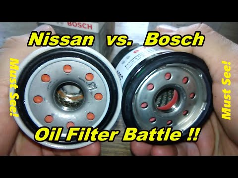 Nissan Oil Filter Cut Open 15208-65FOE vs. Bosch Oil Filter Cut Open 3300