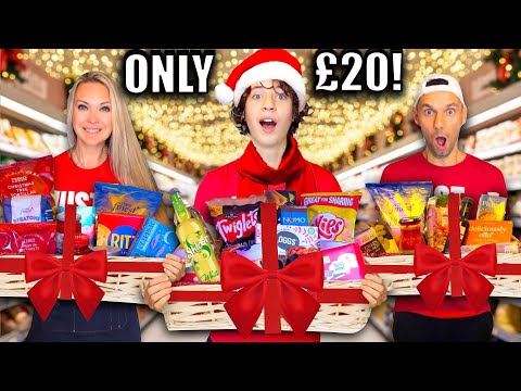 Who can BUY and MAKE the best CHRISTMAS FOOD HAMPER? 🎁 Christmas budget food shopping challenge!