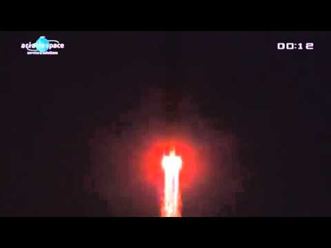 LIFTOFF of the Soyuz ST-A rocket with 6 satellites