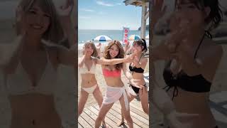 海の家で船ダンスやってみた🚣‍♀️🌊 3人のシンクロ、何点？