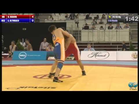 Hassan Rahimi (IRI) vs Altinbek Alimbaev (KGZ) 55kg 1/4 Final - 2013 World Wrestling Championships