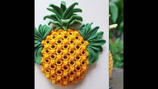 Crochet knitting pineapple ideas wall hanging pineapple🍍idea #shorts